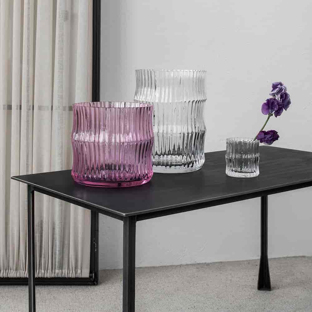 TS404 Mellan-Lina vas & blockljuslykta Rosa