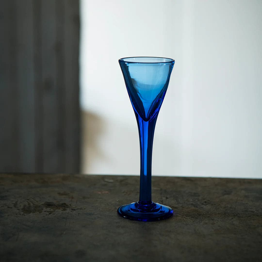 Antik snapsglas Utan dekor / Blå