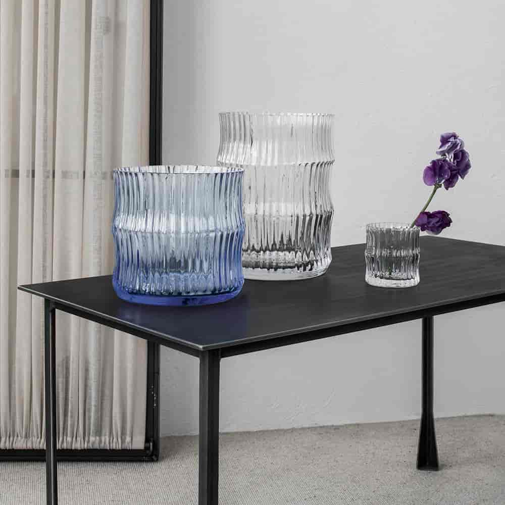 TS404 Mellan-Lina vas & blockljuslykta Stålblå TS404 Mellan-Lina vas & blockljuslykta Stålblå